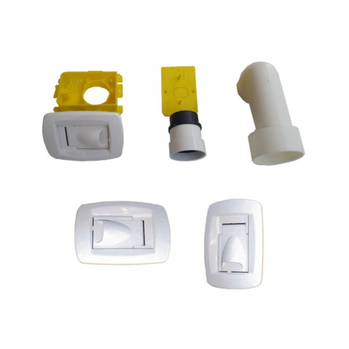 Kit prise Ø 51 mm - rectangulaire - blanc [- KPR BL - Réseau Aspiration centralisée - Unelvent]