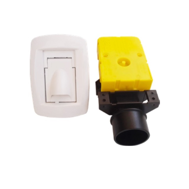 Kit prise spécial placo Ø 40 mm - rectangulaire - blanc [- KPR 40 GR - Réseau Aspiration centralisée - Unelvent]