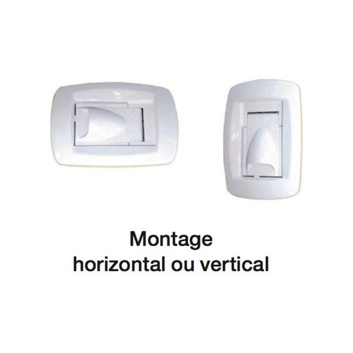 Kit prise spécial placo Ø 40 mm - rectangulaire - blanc [- KPR 40 GR - Réseau Aspiration centralisée - Unelvent]