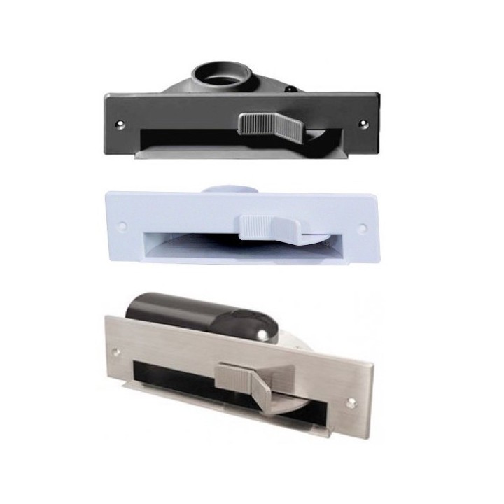 Prises plinthes ramasse-miettes - blanc / gris ou inox [- KPA - Réseau Aspiration centralisée - Unelvent]