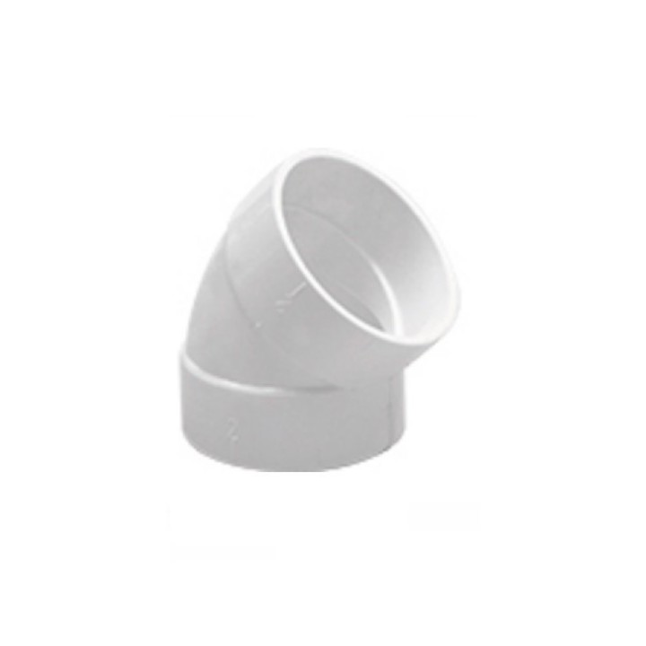 Lot de 8 coudes à 45° mâles/femelles - Ø 51mm [- CD R45MF - Réseau Aspiration centralisée - Unelvent]