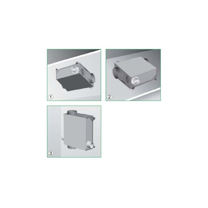 Kit VMC Platt HCS - Bouches carrées [- VMC Simple flux Hygrovariable - Vortice]