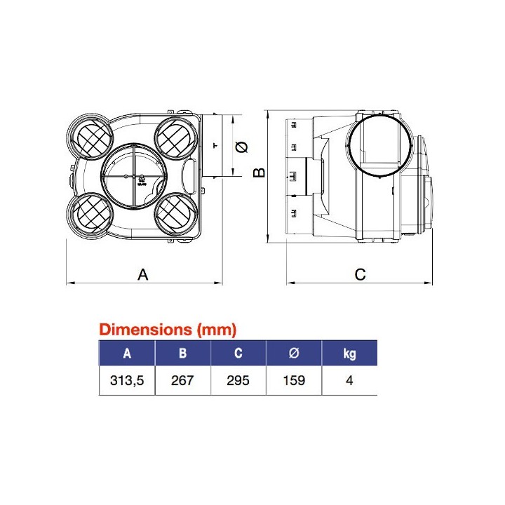 Hygro ARIANT  [- VMC Simple flux Hygroréglable - Basse consommation - Vortice]
