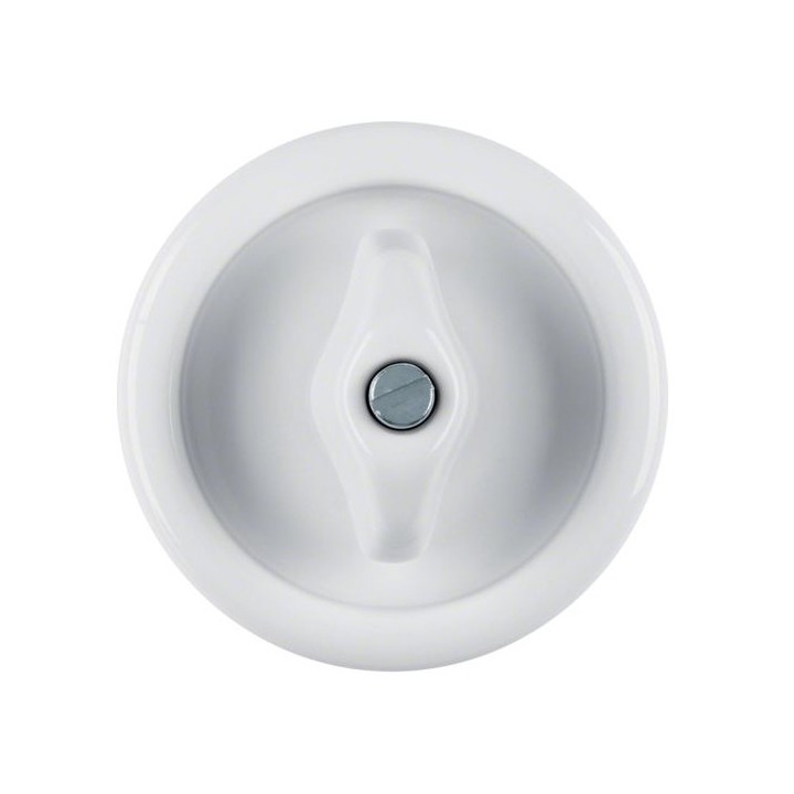 Enjoliveur + manette de commande rotative - Porcelaine - Albatre [- 1930 Rosenthal - Palazzo - Hager - WMV785B - 4011334516088]