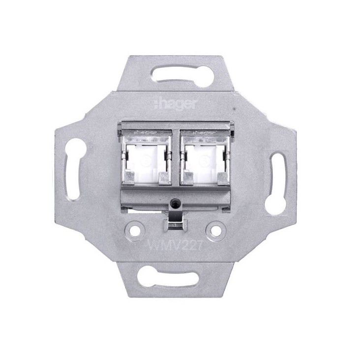 RJ45 double Catégorie 6 STP [- 1930 - Palazzo - Hager - WMV227 - 3250617150095]