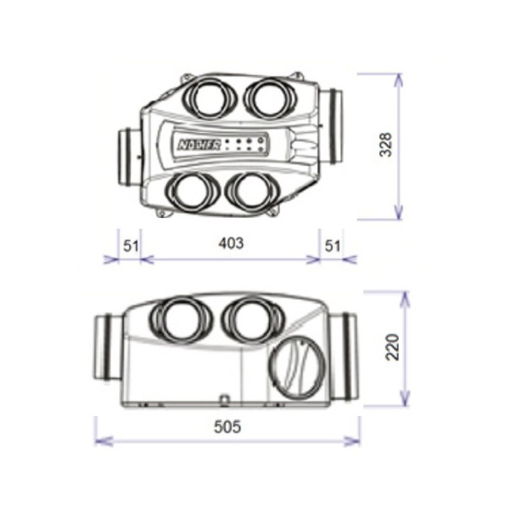 Kit simple flux Hygroréglable avec réseau PEHD Ø 90 - 25 mètres [- Kit VMC Simple flux hygroréglable Infinity - BRINK]