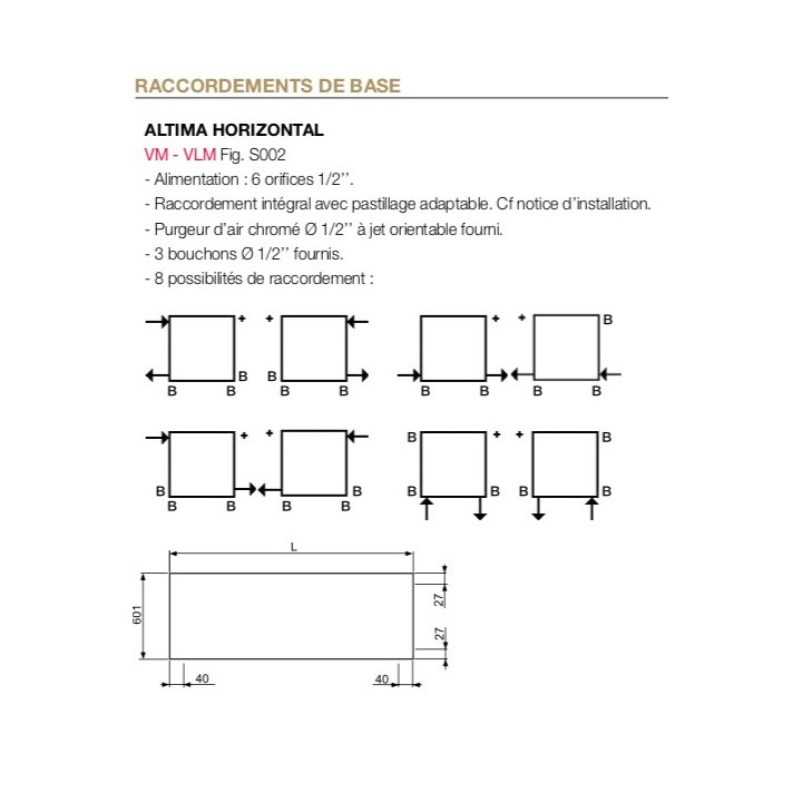 ALTIMA horizontal finition INOX - VLMI [- Radiateur Chauffage Central - ACOVA]