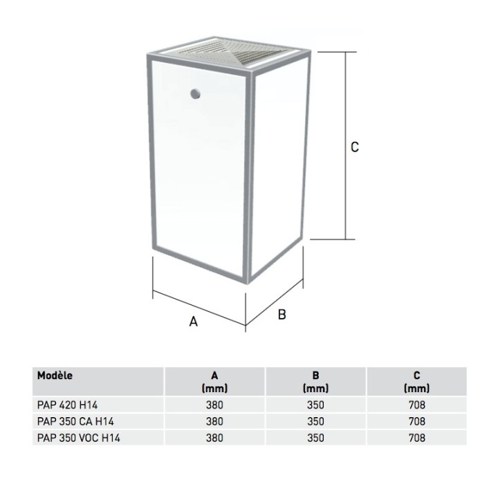 AIRPUR - PAP 350 CA H14  [- Purificateur d'air Mobile - S&P Unelvent]