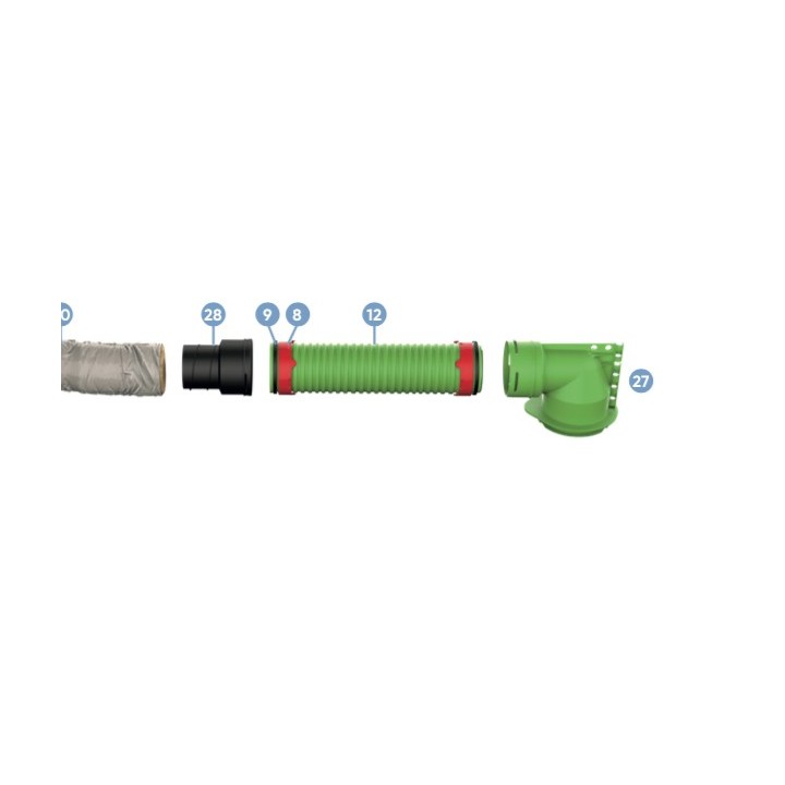 Raccord Mâle 80 - Femelle 90 - TWISTGO RF 80/90 [- Conduits et accessoires VMC en PEHD - Réseau Clip & Go - Atlantic]
