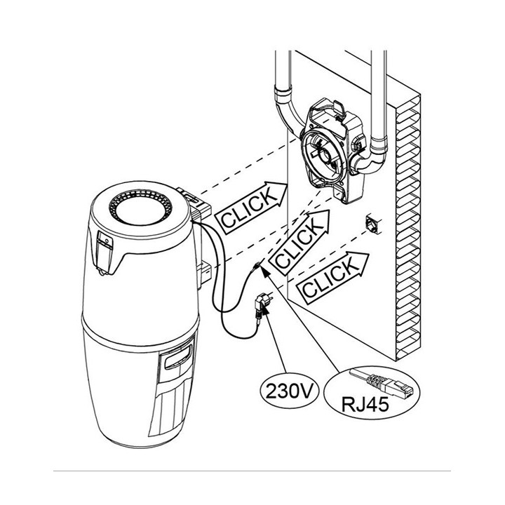 Pack centrale C.Axpir Comfort [- Centrale d'aspiration filaire - Aldès]