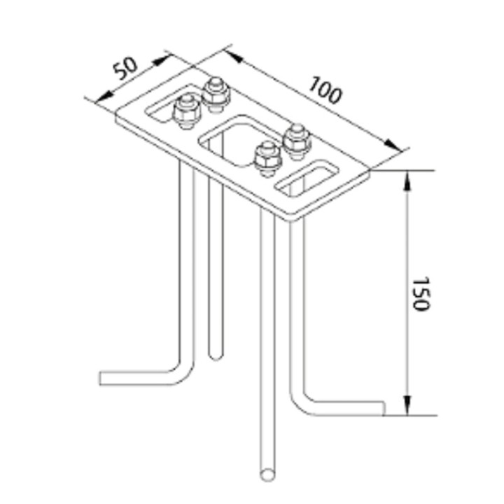 Kit d’ancrage béton pour bornes ASKER [- Eclairage extérieur - Norlys]