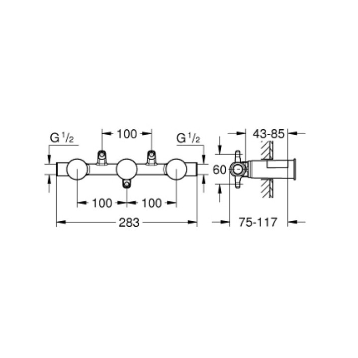 Corps encastré 1/2" pour mélangeur [- Robinetterie salle de bains - GROHE]