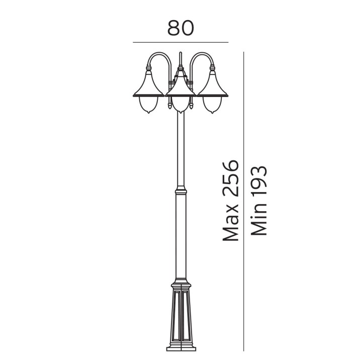 Lampadaire triple tête FIRENZE [- Candelabre - Eclairage extérieur - Norlys]