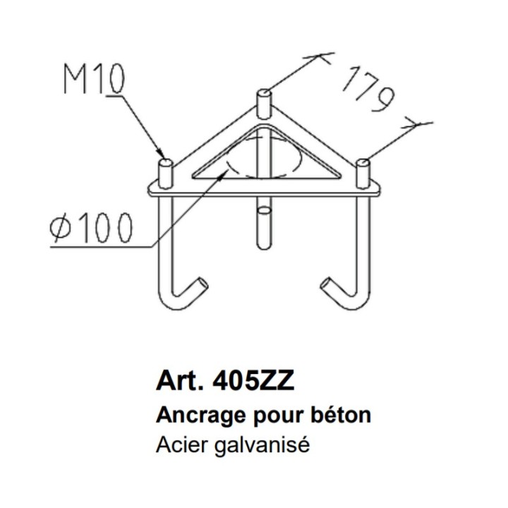Kit de scellement béton pour fût télescopique  moderne- 405ZZ [- Eclairage extérieur - Norlys]