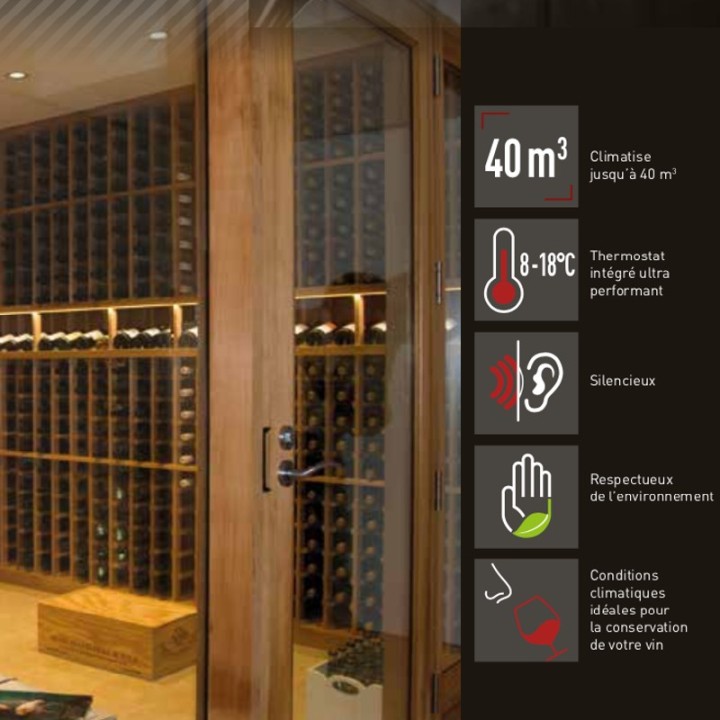 WINE SP40-DU PRO [- Climatiseur de caves à vin - Jusqu'à 40 m3 - Winemaster Fondis]