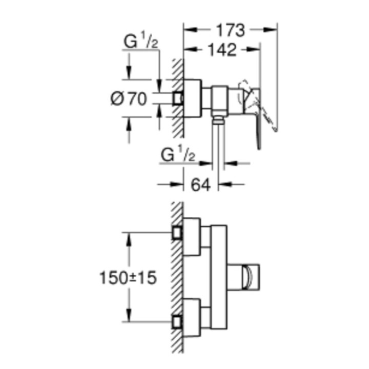 LINEARE - Mitigeur monocommande 1/2" Douche [- Robinetterie salle de bains - GROHE]