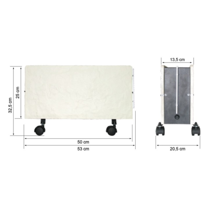 VALDEROMA Optimus - ARDOISE NOIRE [- Radiateur Inertie Minéral mobile]