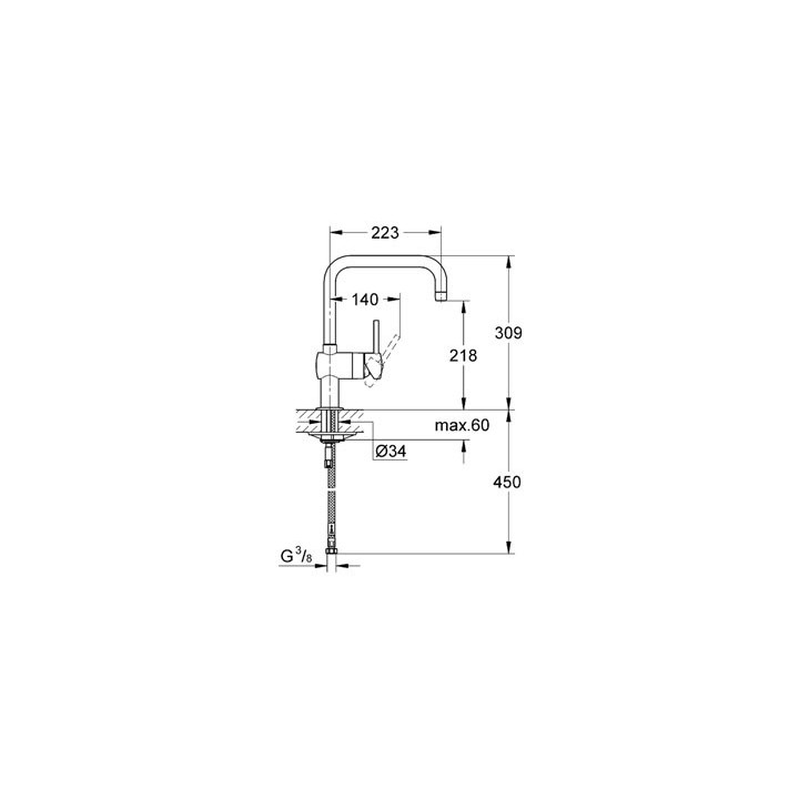 MINTA Bec U [- Mitigeur monocommande évier cuisine - GROHE]