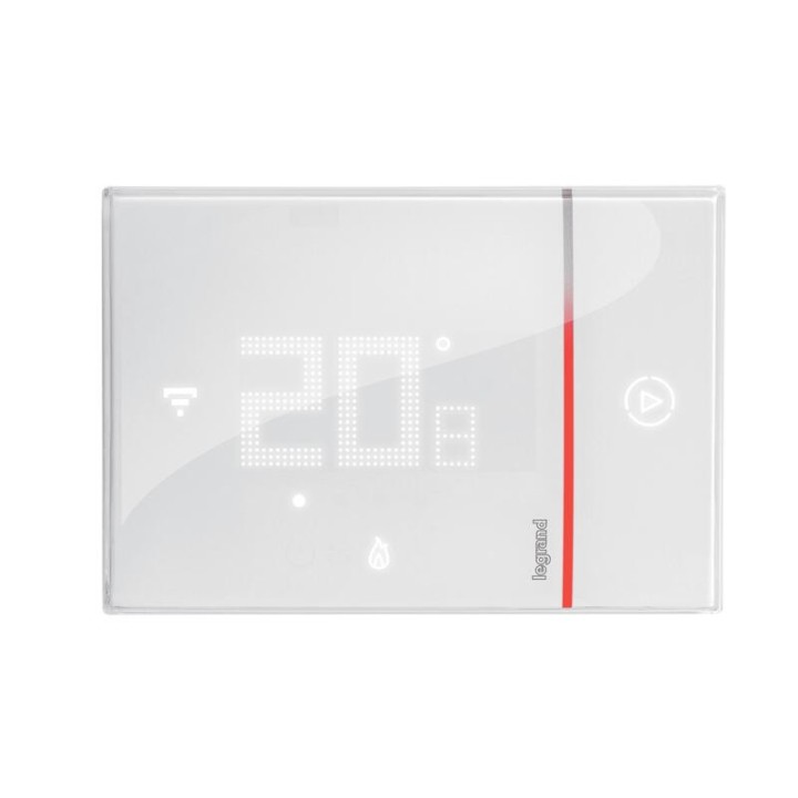 Thermostat connecté Smarther Blanc ou noir - Montage encastré [- 049038 - 049039 - Régulation chauffage central - NETATMO]