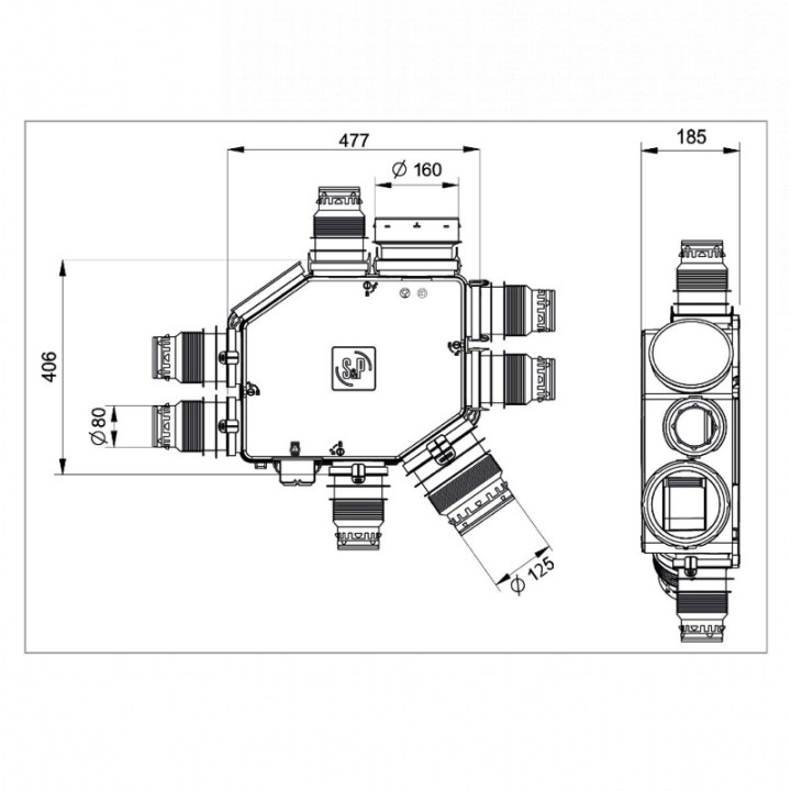 KIT OCTEO HYGRO HP ECOWATT [- VMC Simple flux Hygro basse consommation haute pression - Unelvent]