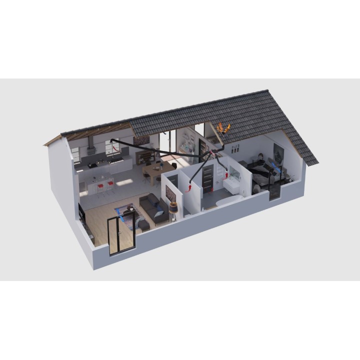KIT OCTEO HYGRO HP ECOWATT [- VMC Simple flux Hygro basse consommation haute pression - Unelvent]