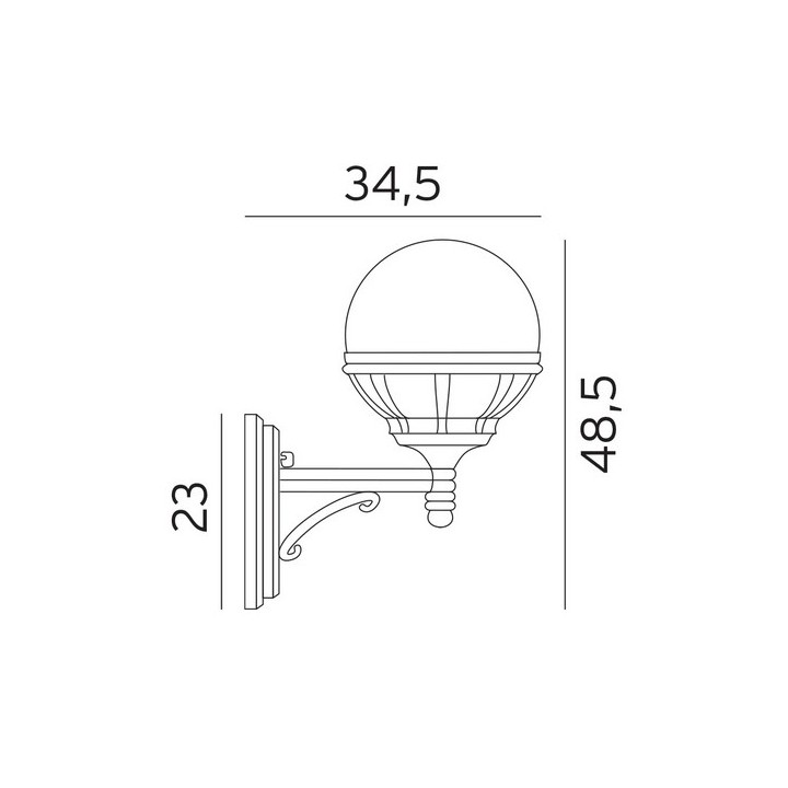 Applique murale BOLOGNA Globe opale Aluminium [- Eclairage extérieur - Norlys]