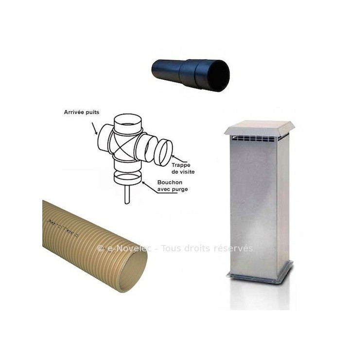 Kit Puits Canadien pour VMC Ø 150 (Unlevent) - Maison avec cave [- Géoventilation / Puits canadien - Atlantic]