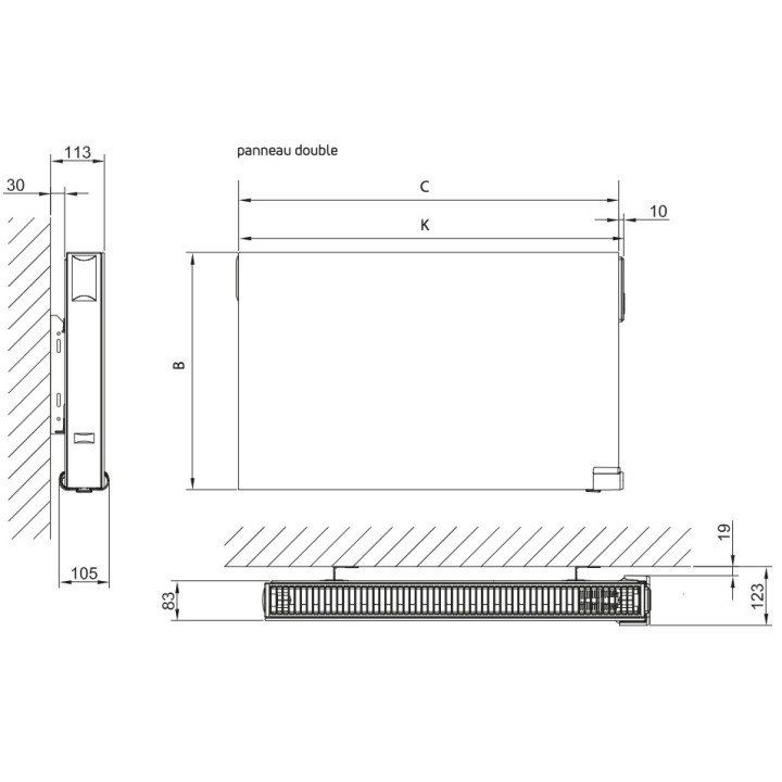 YALI RAMO PLUS Plinthe [ - Radiateur Inertie à fluide caloporteur- LVI]