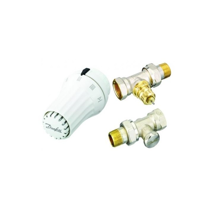 [.] DANFOSS - Pack robinetterie thermostatique Droit - Blanc
