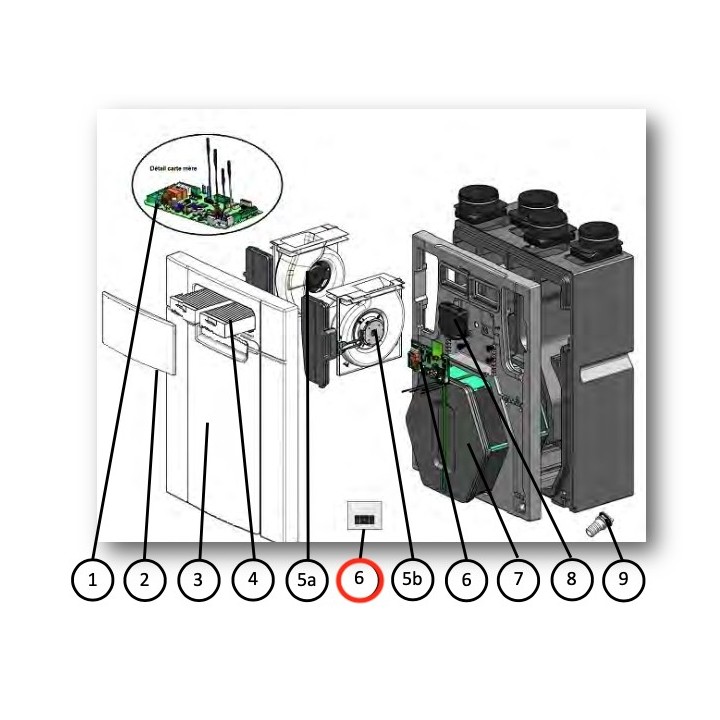 Télécommande pour VMC DOMEO 210 RD [ pièce détachée VMC double flux - Unelvent -  Ni repris ni échangé]