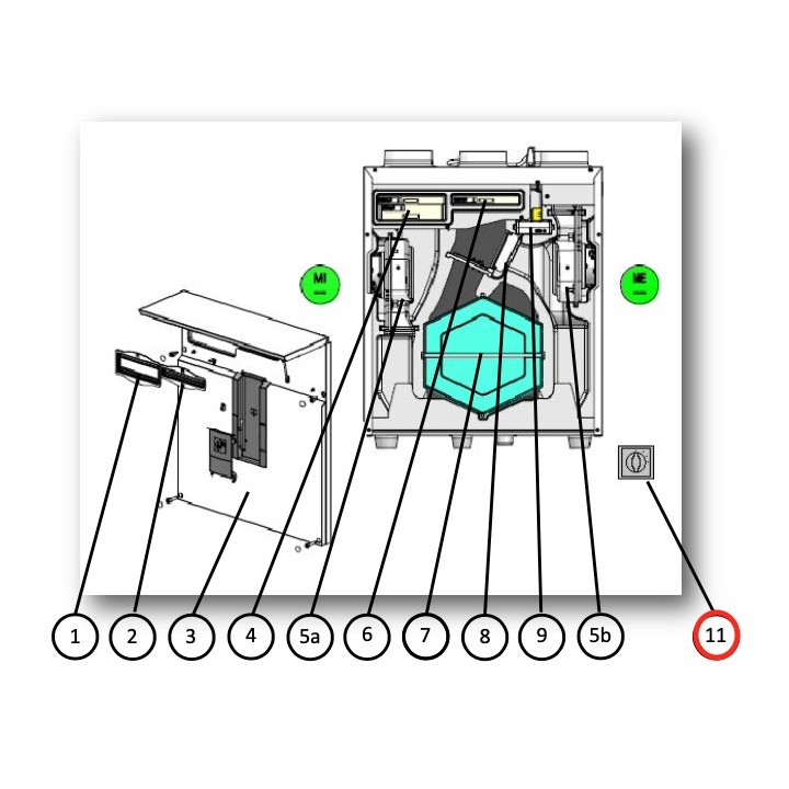 Commande 2 vitesses pour VMC IDEO 325 Ecowatt FL [ pièce détachée VMC double flux - Unelvent -  Ni repris ni échangé]