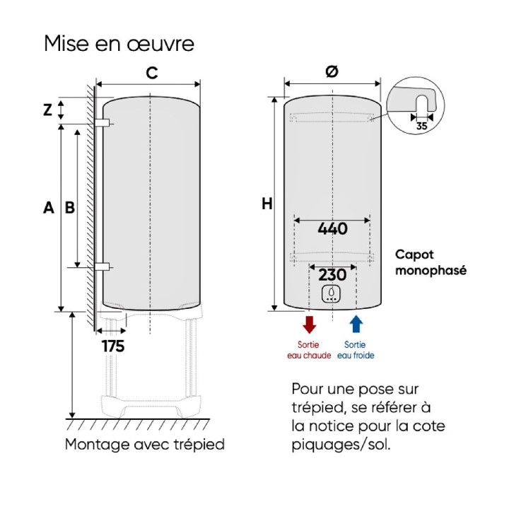 Chauffe-eau électrique AQUEO - Vertical  [ACI Hybride - Atlantic]