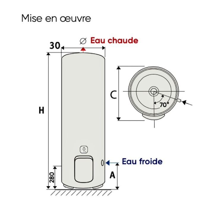 Chauffe-eau électrique AQUEO - Vertical  [ACI Hybride - Atlantic]