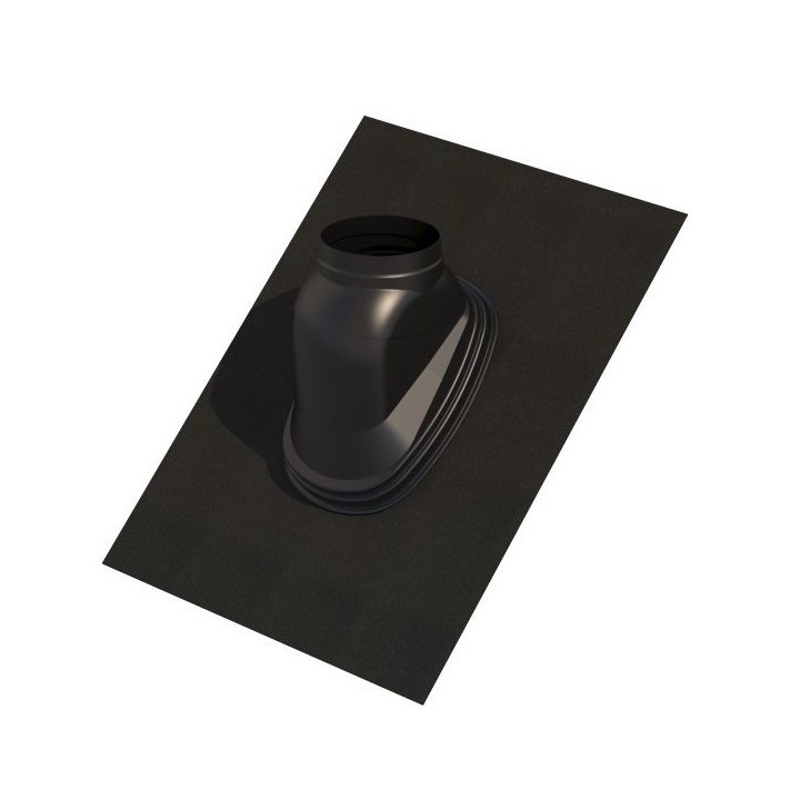 Solin pour toiture avec pente - Noir -  Ø 180 mm [- Sorties de toiture pour VMC double flux - BRINK]