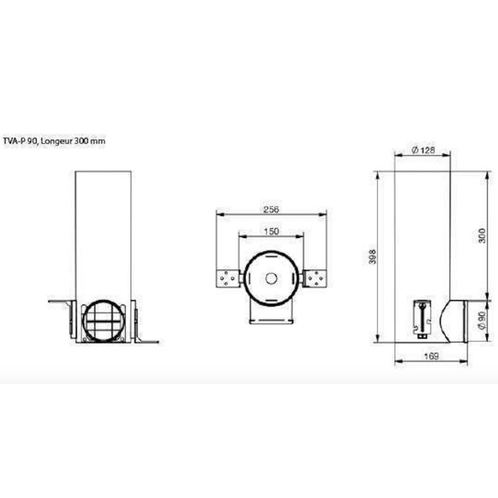 Plénum de bouche coudé TVA-P 90 DN125 - 1 x Ø 90 mm - Hauteur 390 mm [ - Réseau ComfoTube - 990326126 - Zehnder]