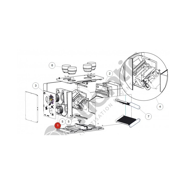 Mototurbine pour VMC DUOCOSY HR (412191) [- pièce détachée VMC double flux - Atlantic - Ni repris ni échangé]