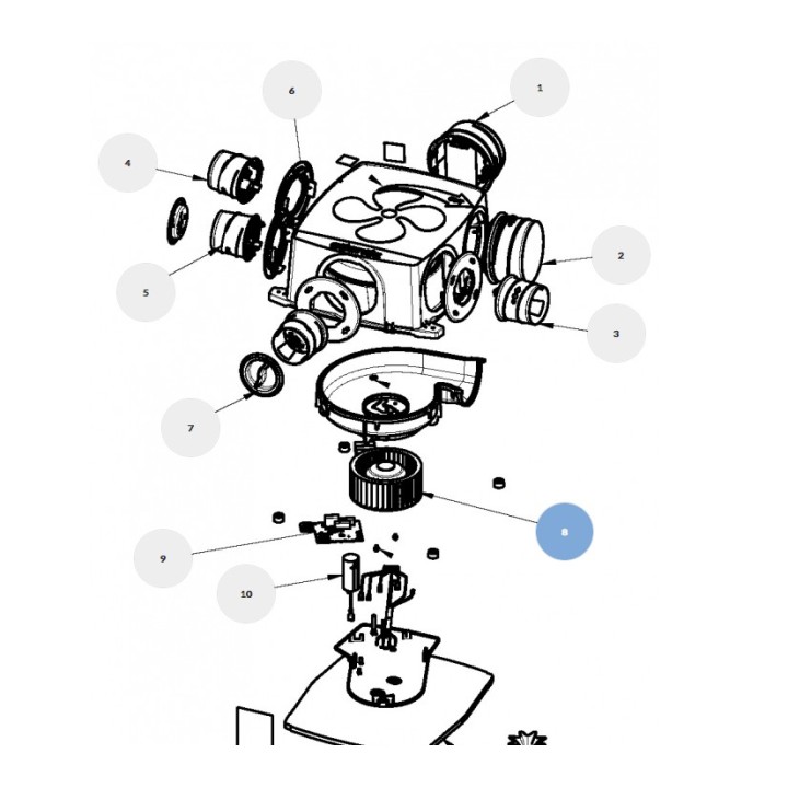 Mototurbine de rechange pour AUTOCOSY IH FLEX - Ref 412290 [- pièce détachée VMC - Atlantic - Ni repris ni échangé]