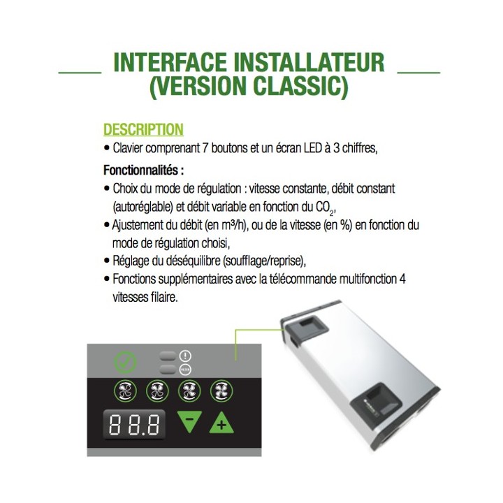 InspirAIR Side SC370 Classic Modbus [- VMC Double flux - Purification d'air - Aldès]