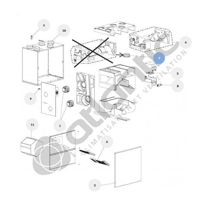 Piquage + amplificateur pour VMC DUOLIX MAX, NEODF, PRIMOCOSY et Mini Airvent [- pièce détachée VMC - Atlantic]