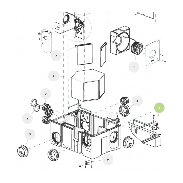 Verrou pour VMC PANEGA CAISSON COMBLES [- pièce détachée VMC - Sauter - Non repris]