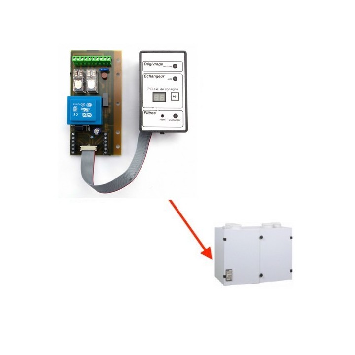 Platine électronique avec clavier pour VMC DOUBLE FLUX HR+ (Ref 430013) [- pièce détachée VMC - SAUTER - Ni repris ni échangé]