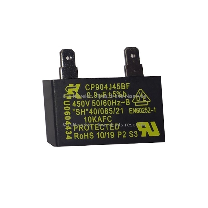 Condensateur 0,9 µF pour SAUTER SF GAULI CLASSIQUE KIT ref 123210 [- Pièce détachée VMC - SAUTER - Ni repris ni échangé]