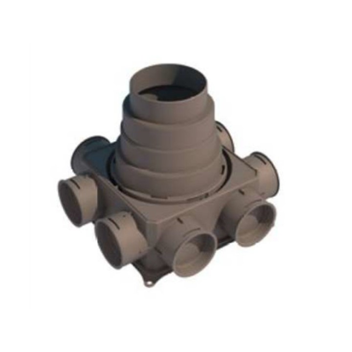 Caisson de distribution 8 piquages - 8X75 ou 90 mm [- Conduits et accessoires VMC en PEHD - Réseau Profi-air - Vortice]