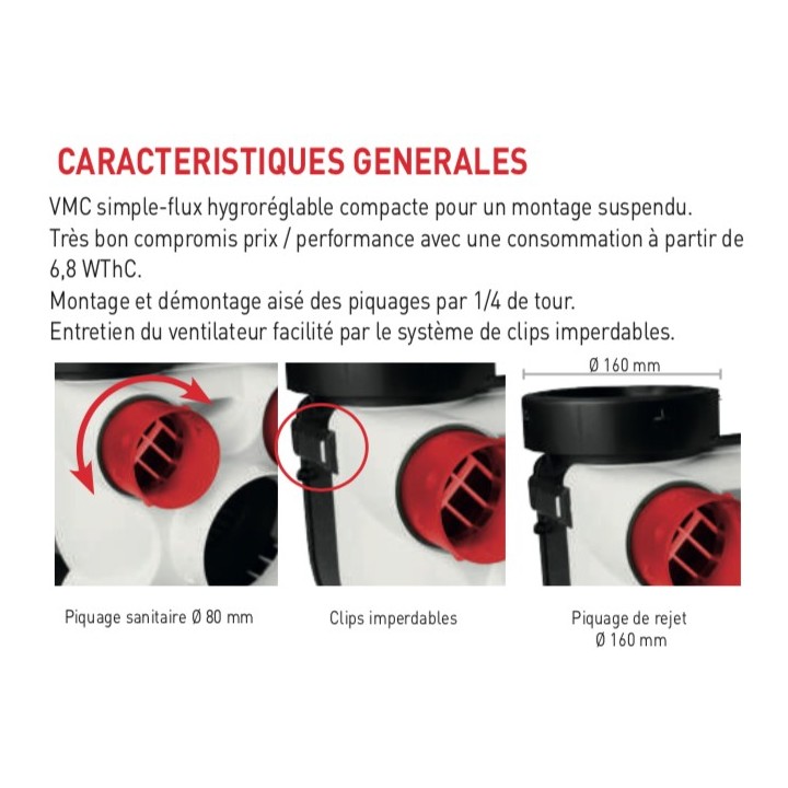 Kit HYDRA ST 2 - avec bouches à piles [- Pack VMC Simple flux Hygro B + bouches - S&P]