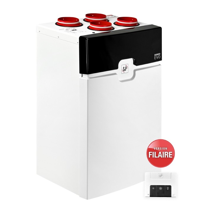 DOMEO EVO 225 FL (Commande Filaire) [- VMC Double flux Très Haut Rendement - Unelvent]