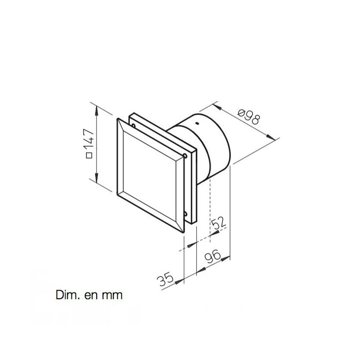 MiniVent M1/100 [- Aérateur axial permanent - Ventilation mécanique permanent - Helios]