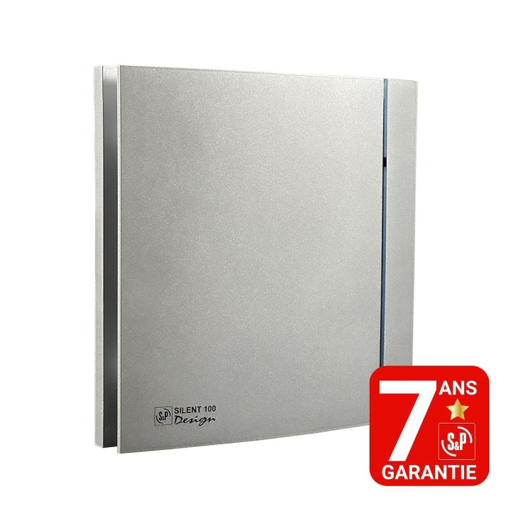 SILENT 200 DESIGN SILVER [- Aérateur axial silencieux - Ventilation mécanique ponctuelle - Unelvent]