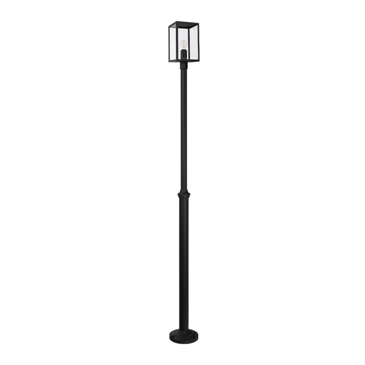 Lampadaire LOFOTEN Simple - Noir ou Patine Rouille - Verrerie Claire [- Candelabre -  Eclairage extérieur - Norlys]