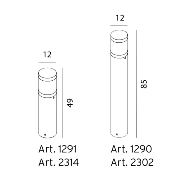 Borne EGERSUND MINI - Ø 12 cm - Hauteur 49 cm [- Eclairage extérieur - Norlys]