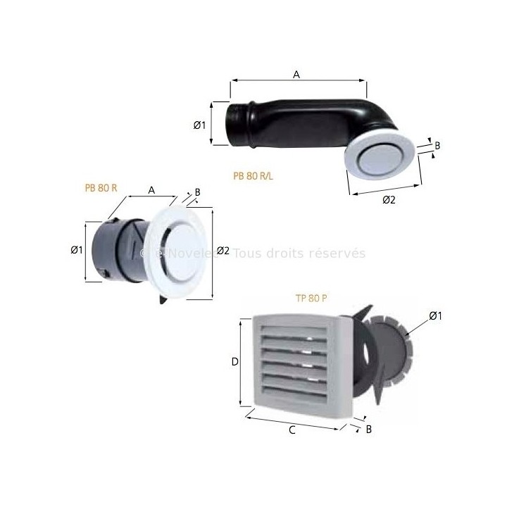 Bouches réglables (insufflation et extraction) [- accessoire VMC double-flux - Atlantic]